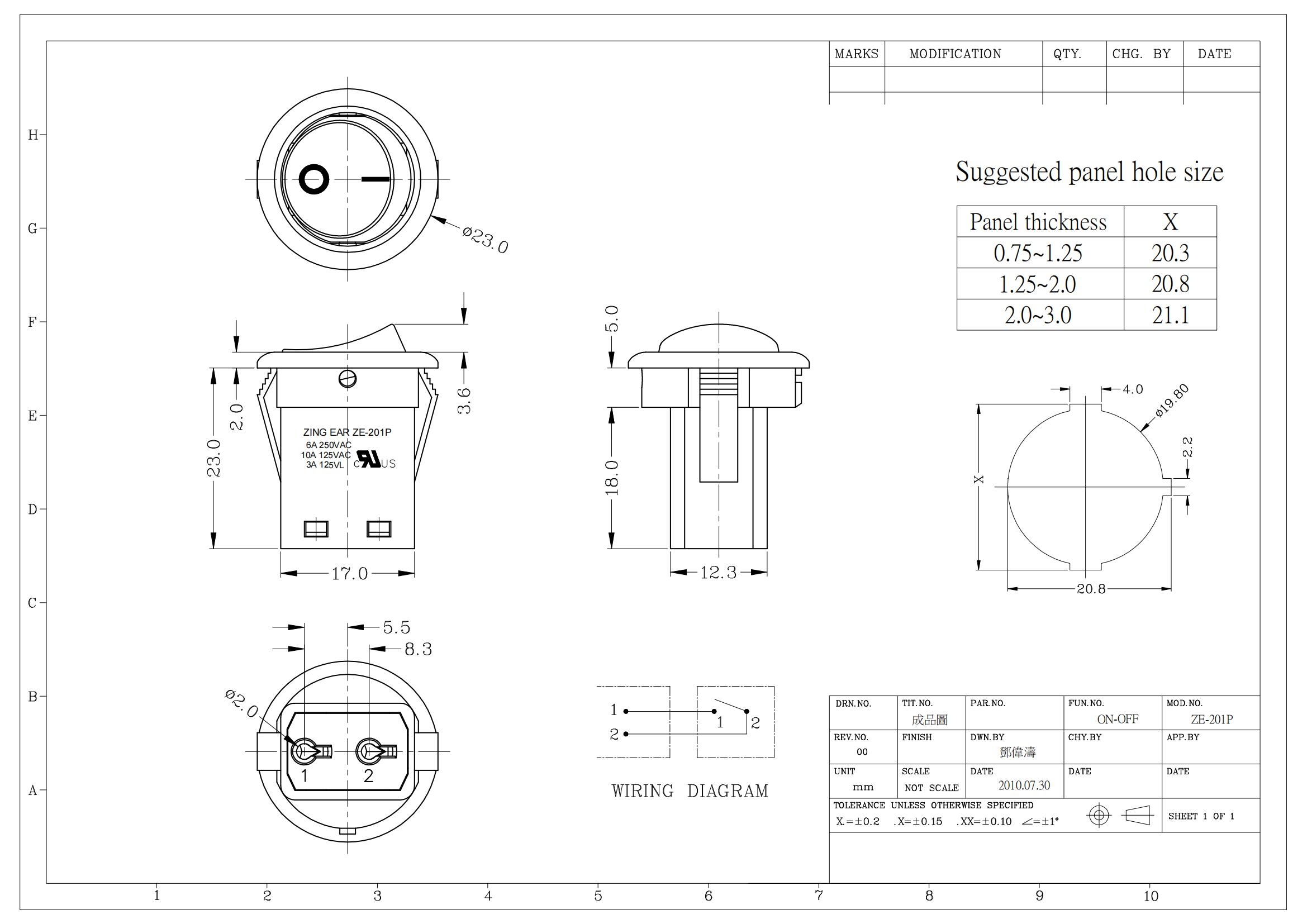 ZE-201P Drawing
