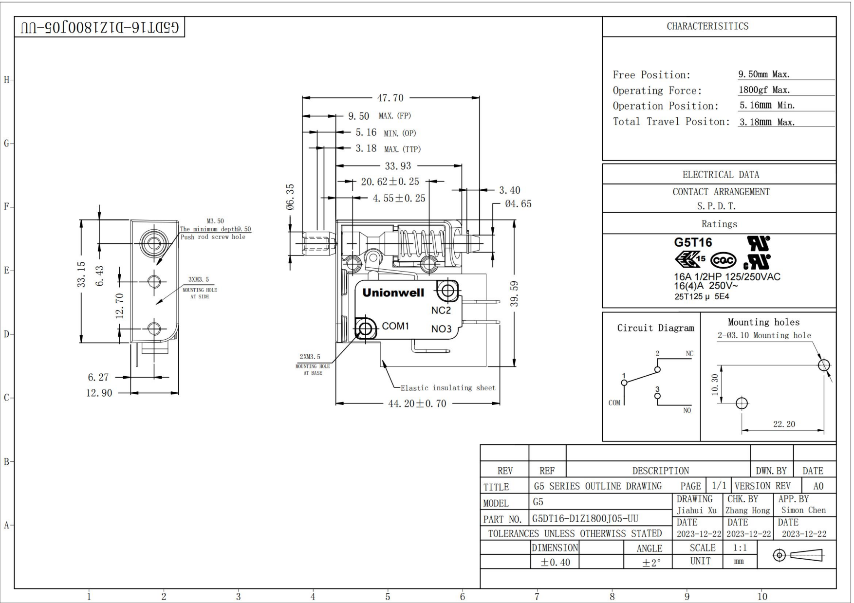 G5D Serious Micro Switch-1