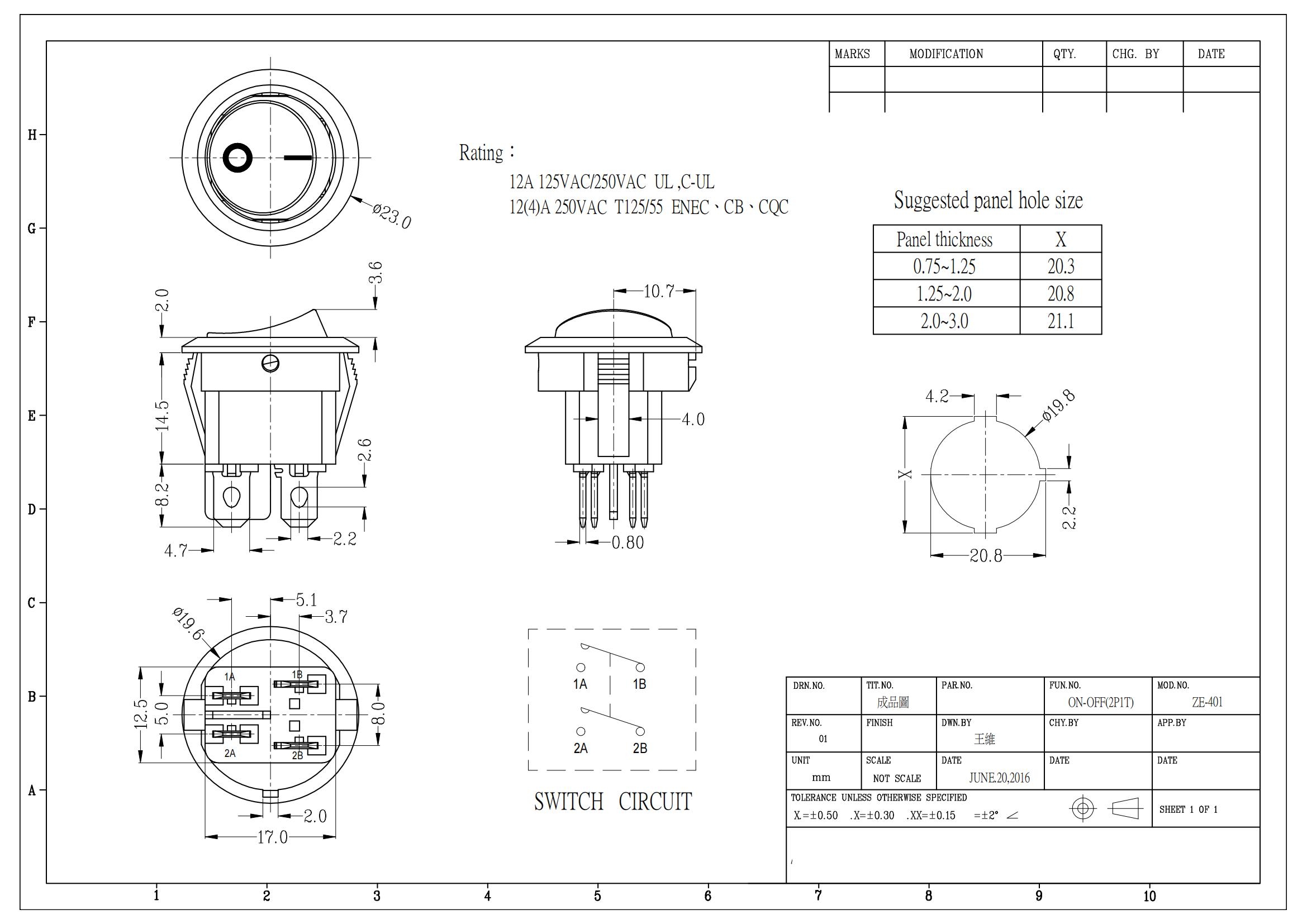 Switch Configuration Chart