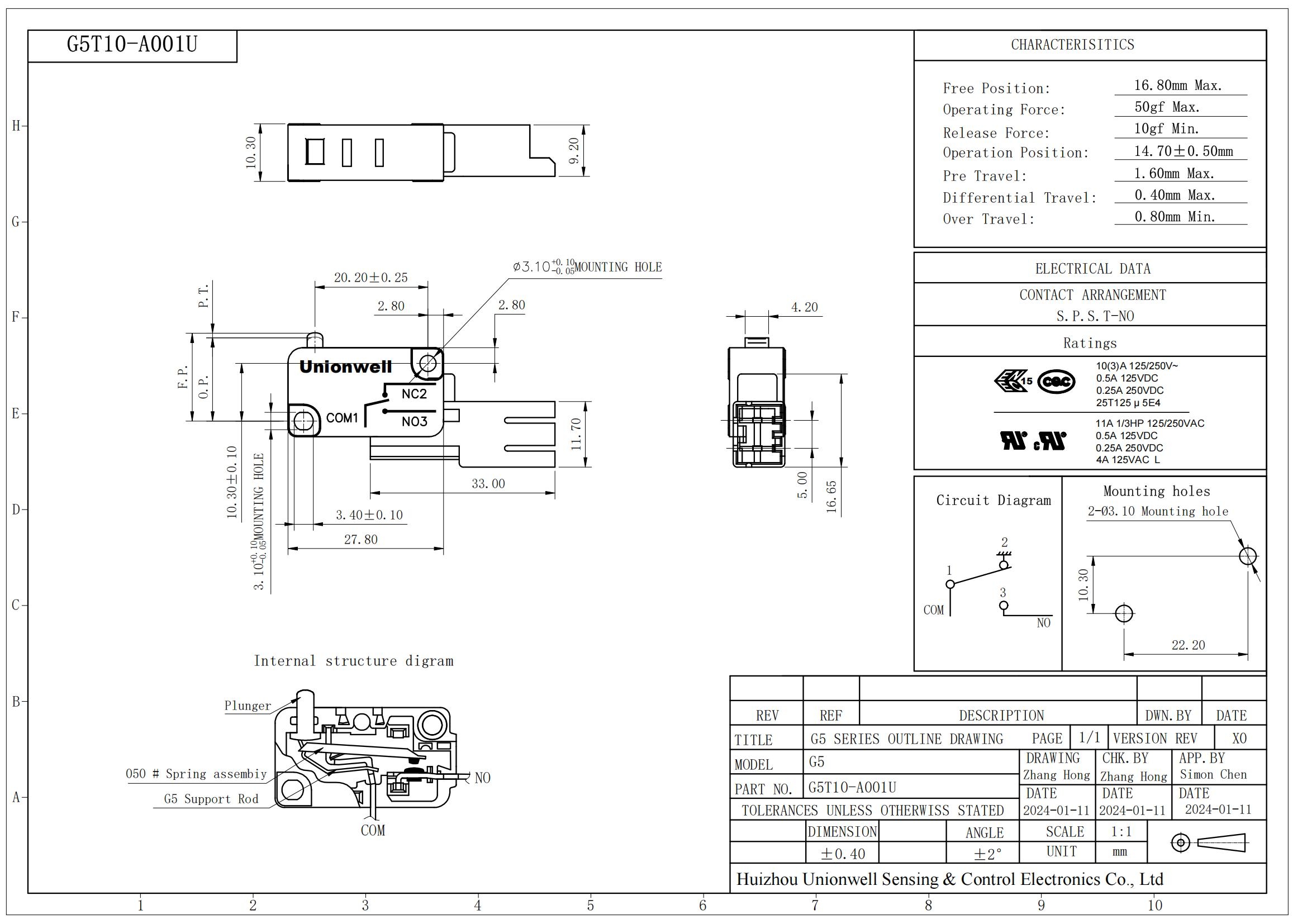 Electrical Switch Components on a Circuit Board